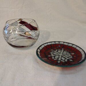 LOT OF 2 –Calypso Tealight Candle Holder & Pillar Candle Plate